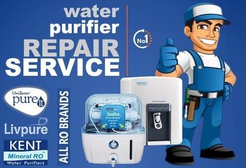 Technician servicing a water purifier